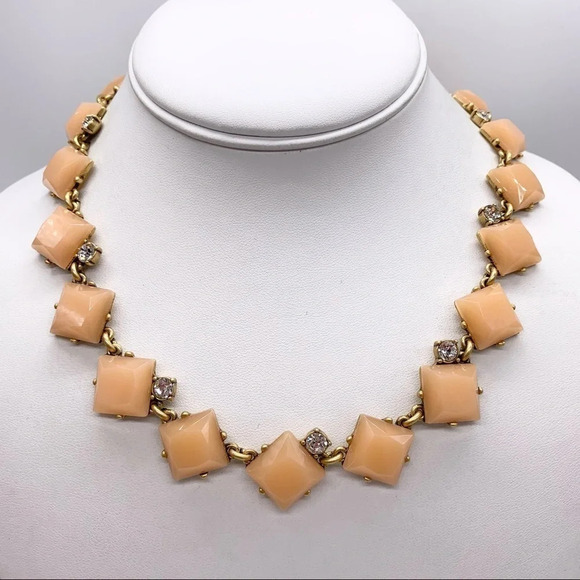 J. Crew Peach Jeweled Necklace - Picture 1 of 3